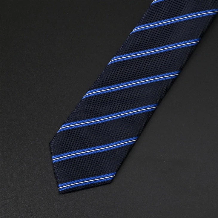 Blue Stripes Grenadine Silk Tie