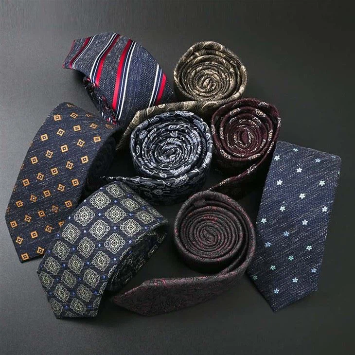 YiLi Floral Woven Linen Tie: Handcrafted Elegance
